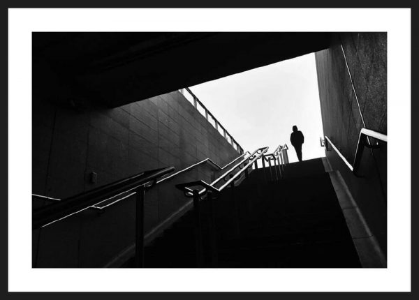 dark stairs ramme bw