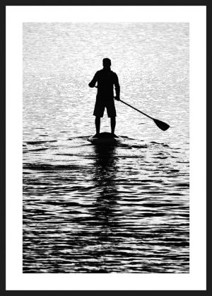 Man on a Paddleboard (bw)