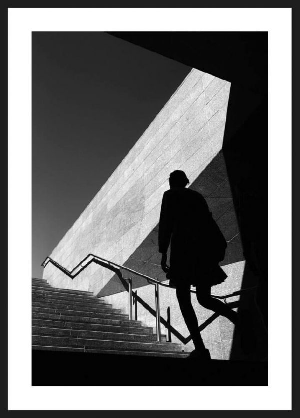 silhouette on stairs ramme bw