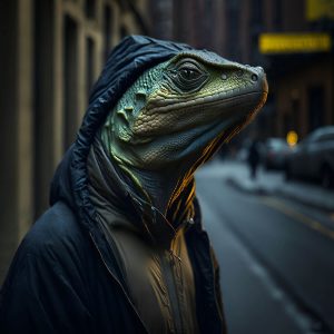 Lizard with Hoodie